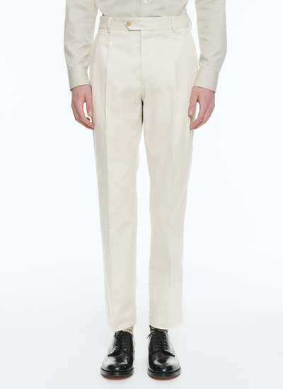 Men's trousers beige cotton gabardine Fursac - 23EP3BOXA-BX03/03