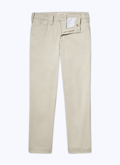 Men's trousers beige cotton satin Fursac - P3BAMM-BX11-06