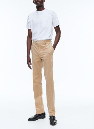 Men's trousers beige velvet Fursac - P3BATE-CP60-A010