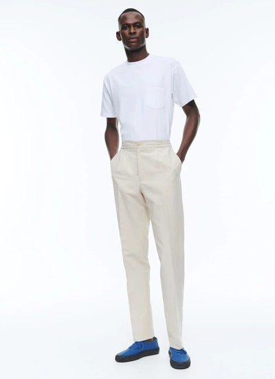 Men's trousers beige cotton and linen canvas Fursac - P3CVOK-DX03-A005