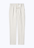 Cotton and linen elasticated trousers - P3CVOK-DX03-A005