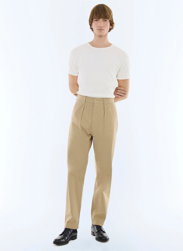 Men's beige trousers Fursac - P3FAGO-FP03-A008