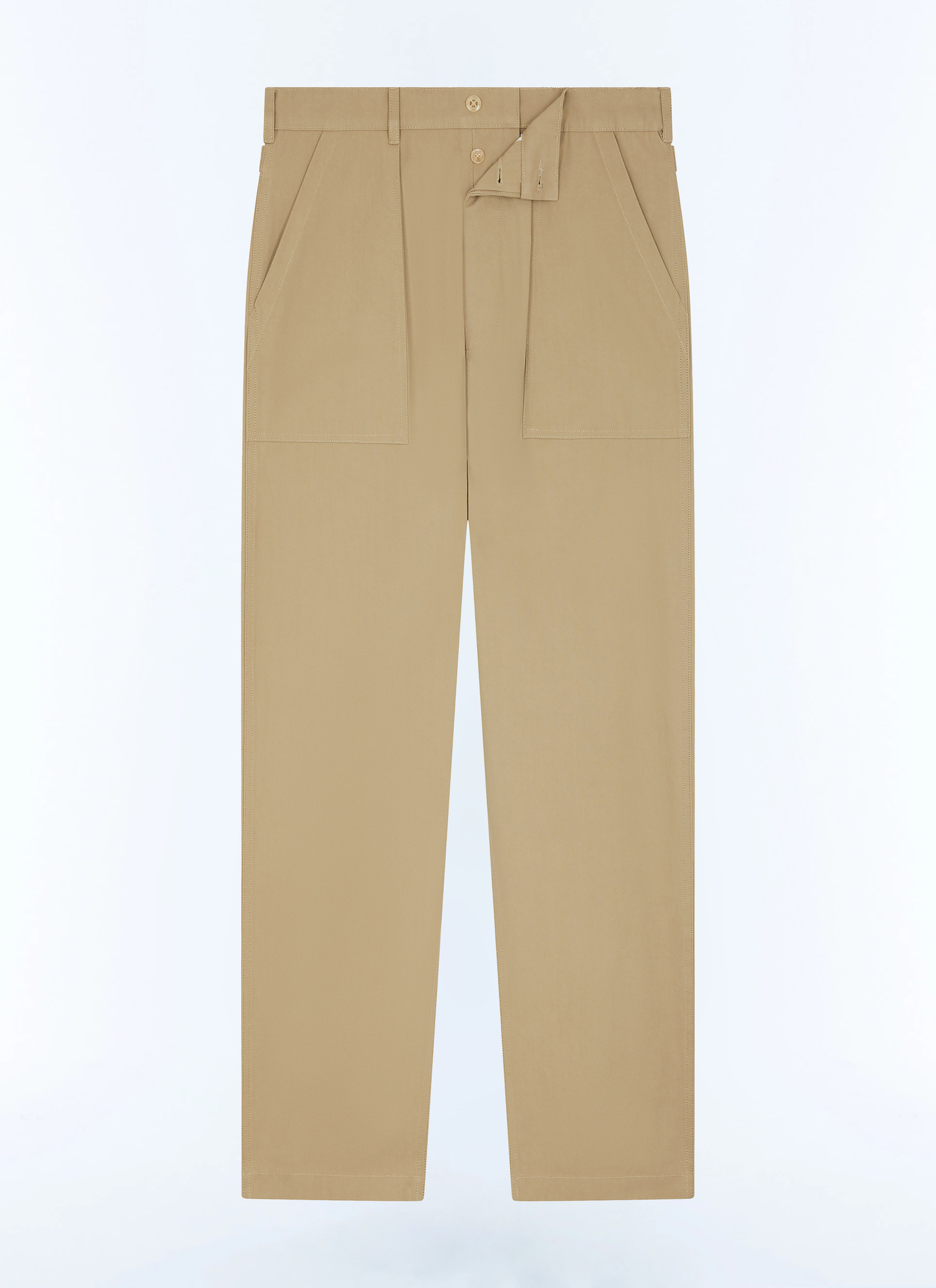 Men's beige, ecru cotton serge trousers Fursac - P3FAGO-FP03-A008