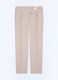 Pleated wide-leg wool serge pants - P3GOHA-EP05-A008