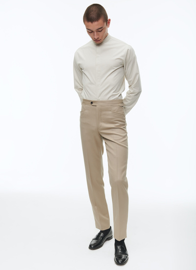 Men's beige trousers Fursac - P3VEKO-CP57-A007