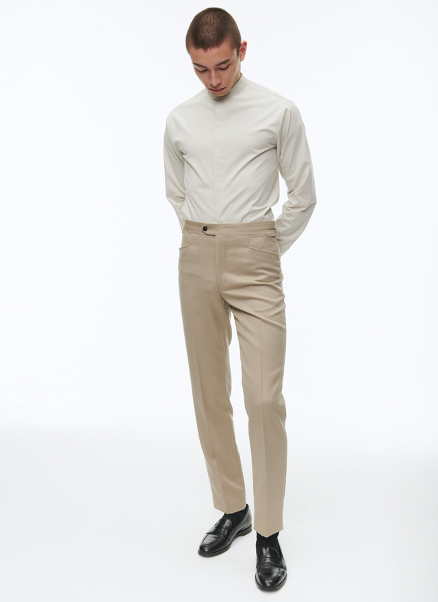 Men's beige trousers Fursac - P3VEKO-CP57-A007
