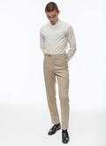 Virgin wool twill fitted trousers - P3VEKO-CP57-A007