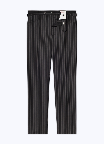 Men's black virgin wool trousers Fursac - P3VEKO-CP07-B020