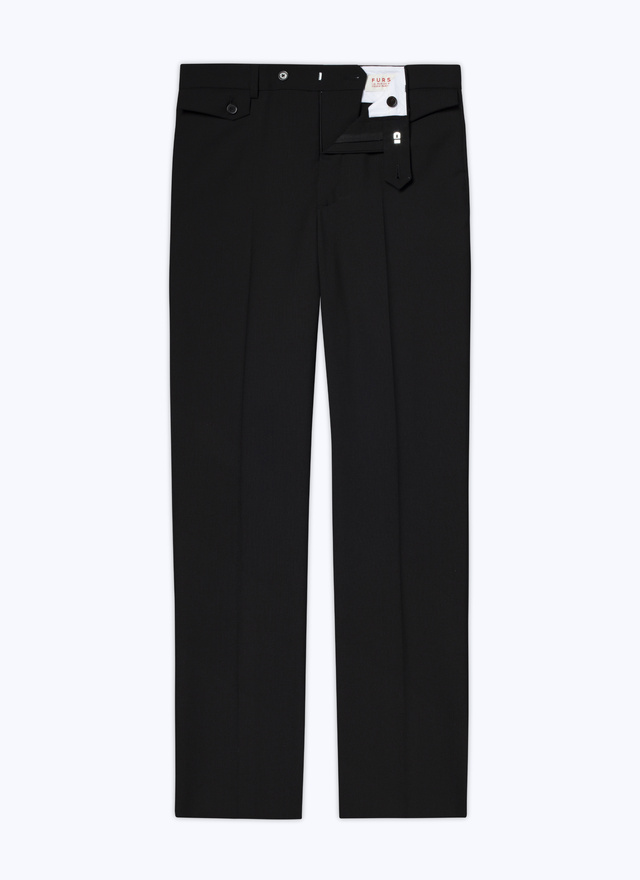 Men's black virgin wool canvas trousers Fursac - P3BOTO-BV01-20