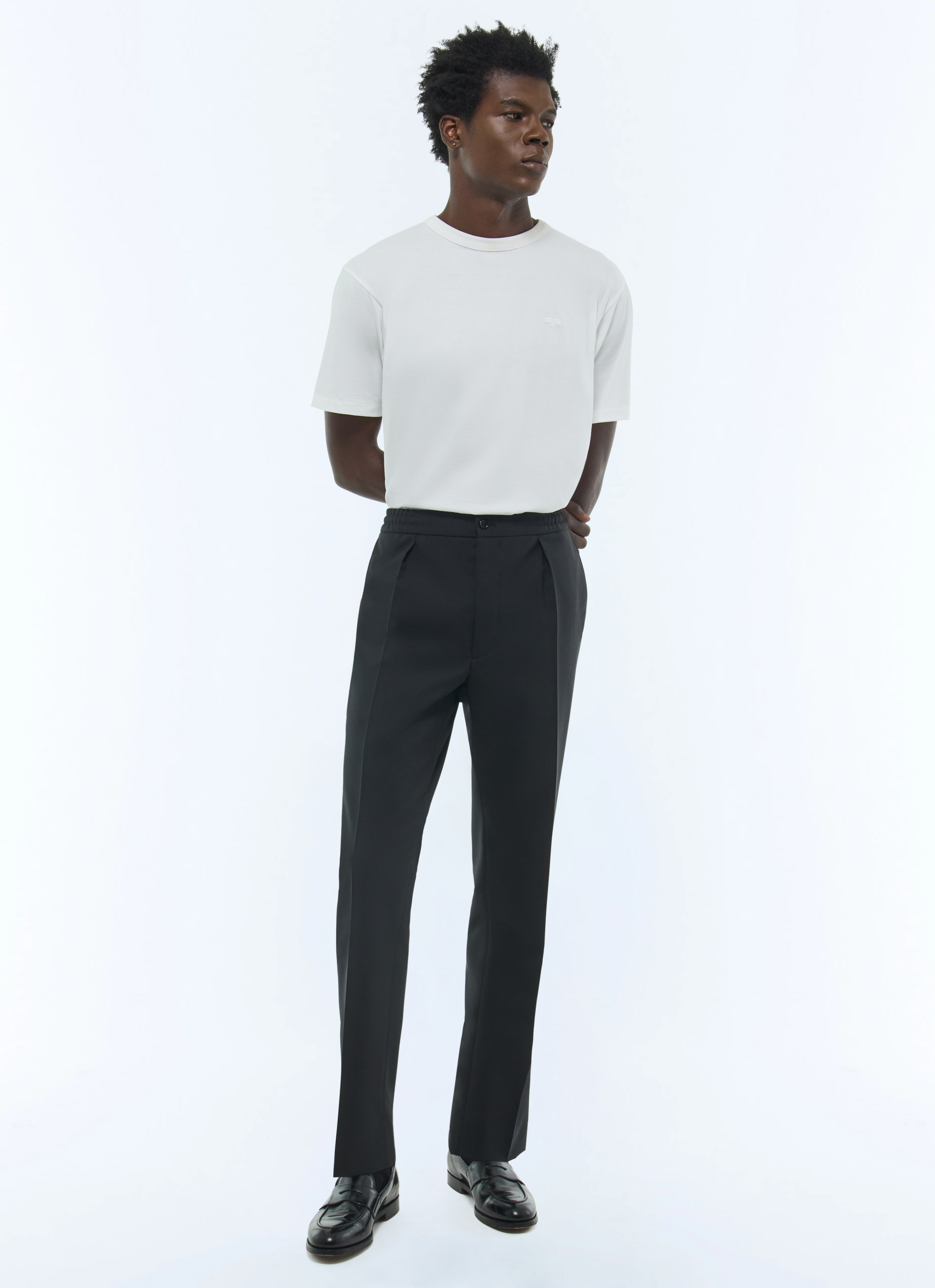 FURSAC - Elasticated trousers in wool canvas - Men - Size XL - Black