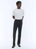 Elasticated trousers in wool canvas - P3CVOK-BV01-20