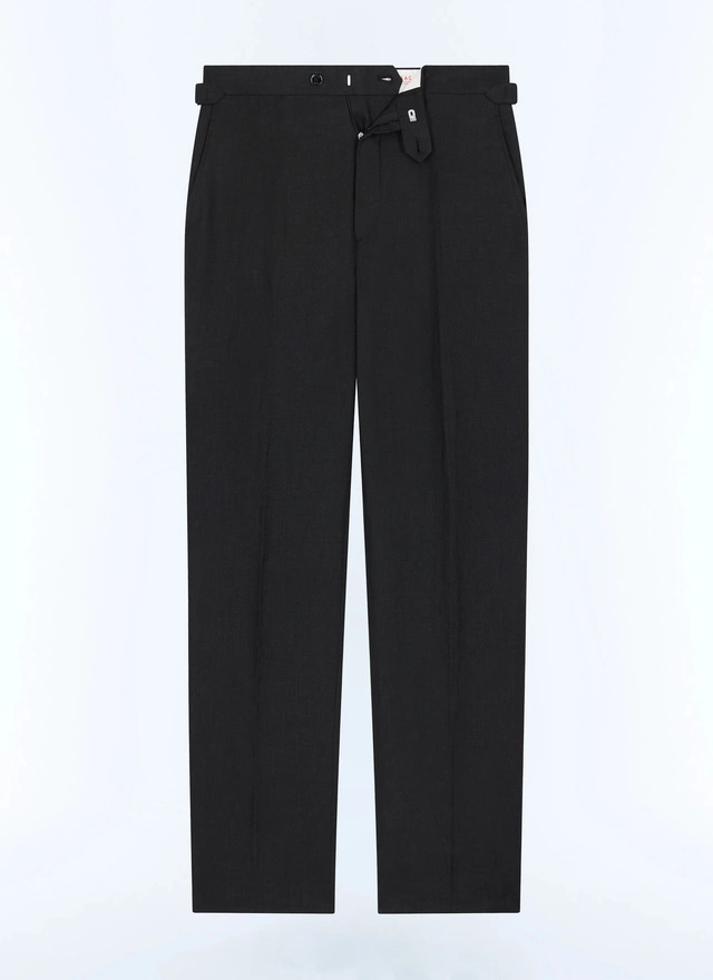 Men's black certified linen canvas trousers Fursac - P3EXIN-FX13-B020