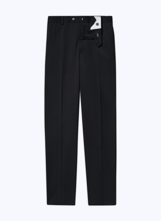 Men's black virgin wool trousers Fursac - P3VOXA-AC82-20