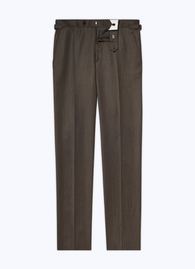 Men's green flecked virgin wool cover trousers Fursac - P3AXIN-CX28-H016