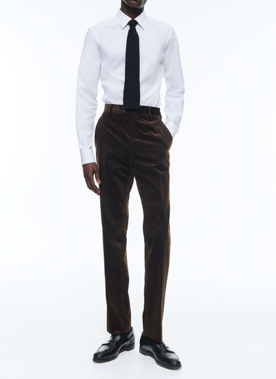 Men's trousers brown velvet Fursac - P3BATE-CP60-G018
