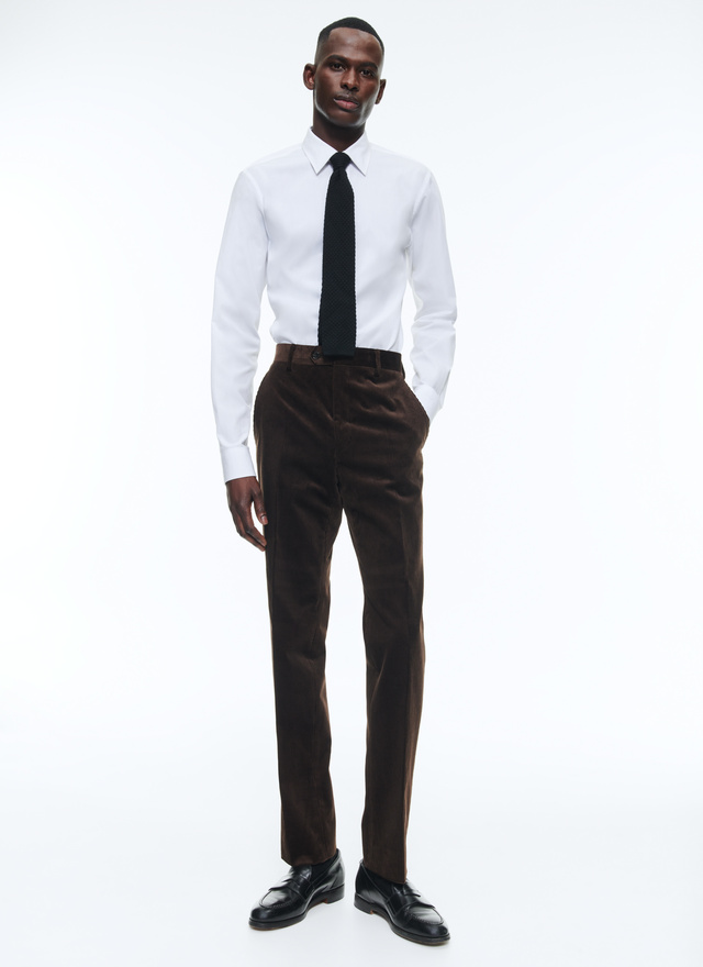 Men's trousers brown velvet Fursac - P3BATE-CP60-G018