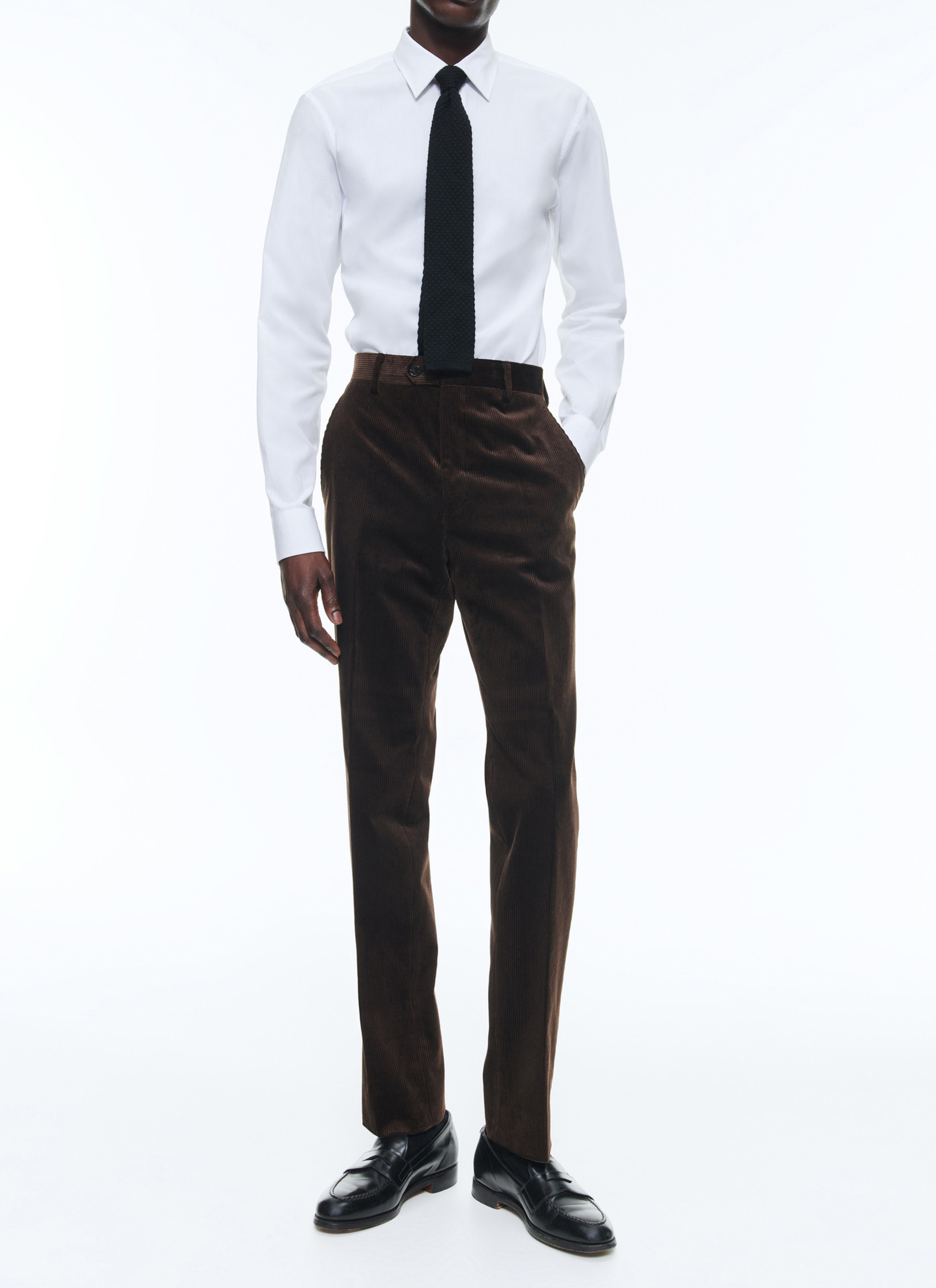 Men's trousers brown velvet Fursac - P3BATE-CP60-G018