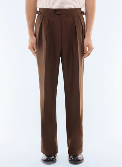 Men's brown trousers Fursac - P3GARG-LC17-G018