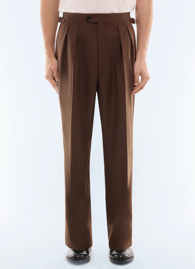 Men's brown trousers Fursac - P3GARG-LC17-G018