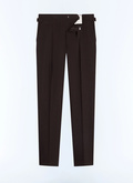 Wide pleated linen and wool pants - P3GOHA-JX06-G018