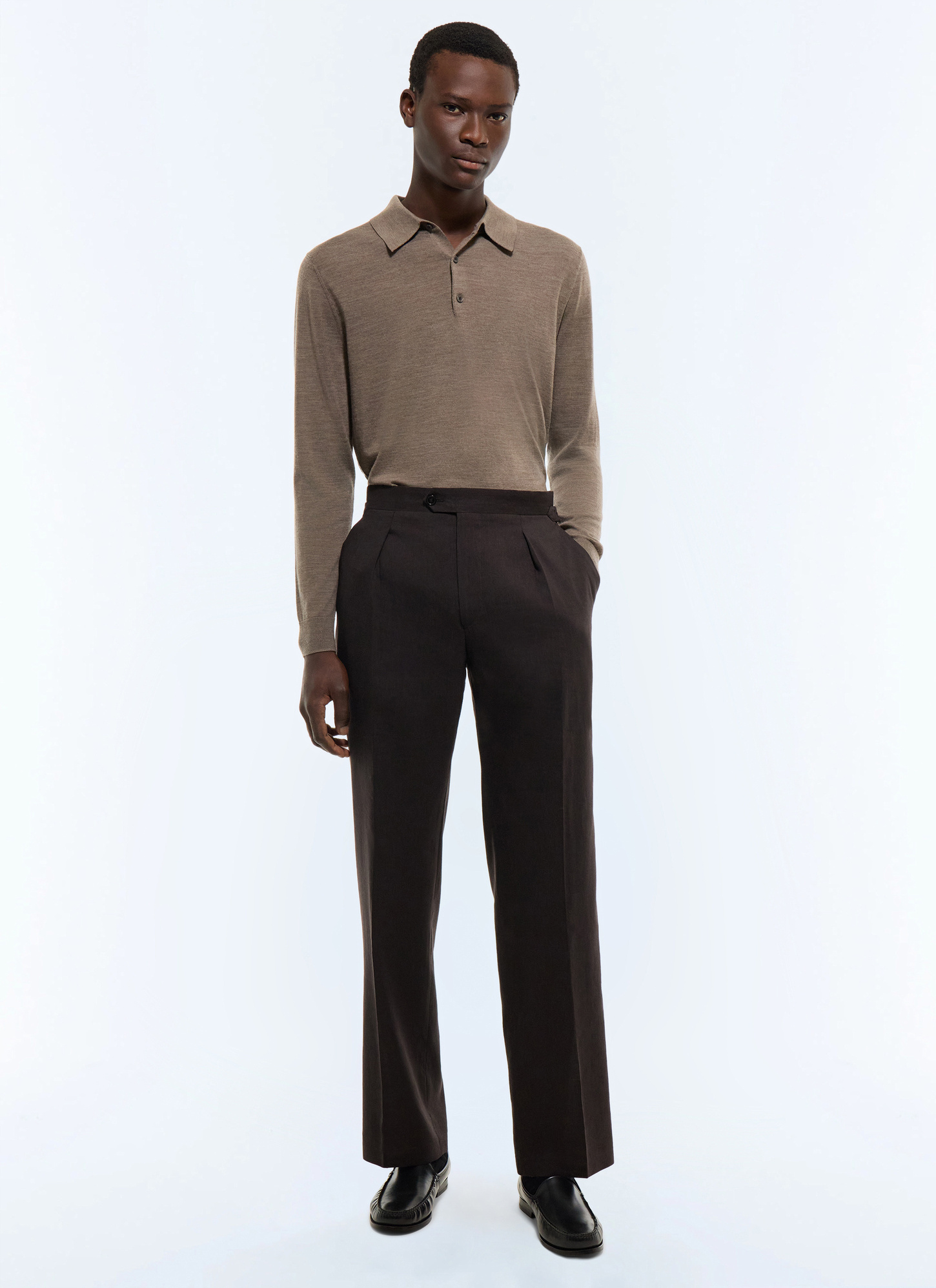 Men's brown trousers Fursac - P3GOHA-JX06-G018