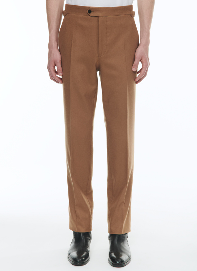 Men's trousers caramel virgin wool flannel Fursac - P3AXIN-CX21-G011