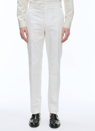 Men's trousers ecru cotton gabardine Fursac - P3BXIN-BX02-02