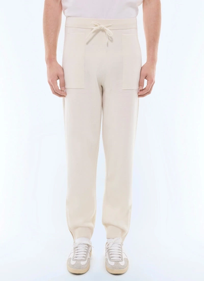 Men's trousers ecru wool and cotton knit Fursac - P3GING-GA18-A002
