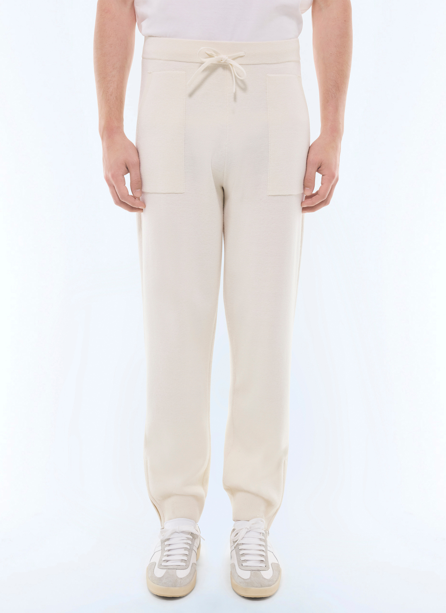 Men's trousers ecru wool and cotton knit Fursac - P3GING-GA18-A002