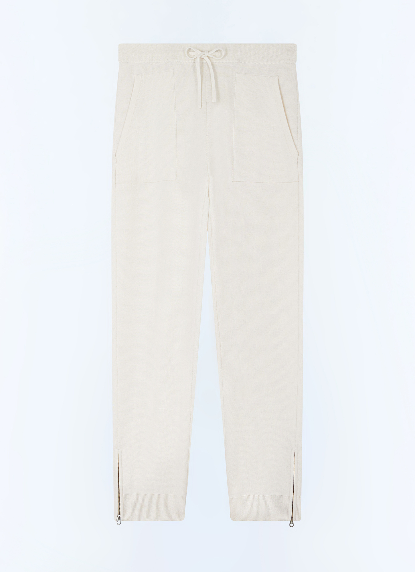 Men's white, ecru wool and cotton knit trousers Fursac - P3GING-GA18-A002