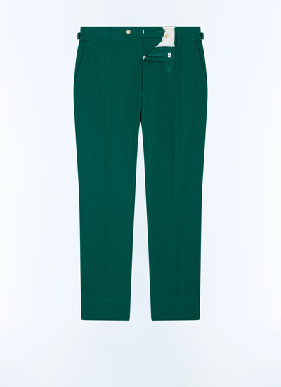 Men's green cotton canvas trousers Fursac - P3FROP-FP03-H009