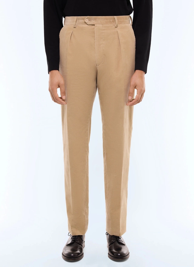 Men's trousers green certified corduroy Fursac - P3GALO-GX41-A008