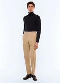 Pleated straight-leg corduroy pants - P3GALO-GX41-A008
