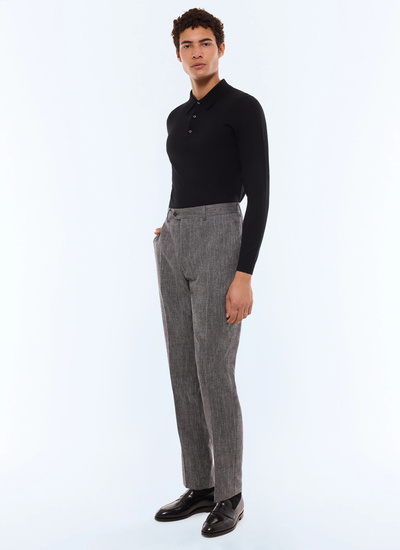 Men's grey trousers Fursac - P3ETAN-CX40-B022