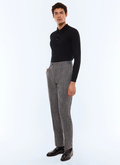 Slim fit herringbone pants in wool - P3ETAN-CX40-B022