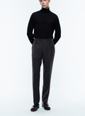 Straight leg pants in mottled wool - P3ELLO-EX09-B021