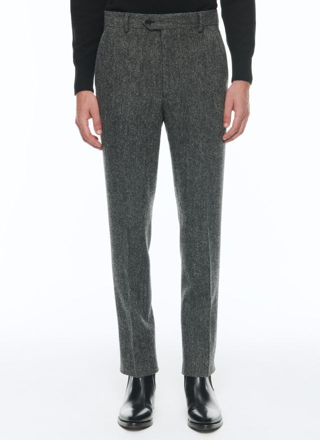 Men's trousers grey virgin wool tweed Fursac - P3BATE-RP14-29