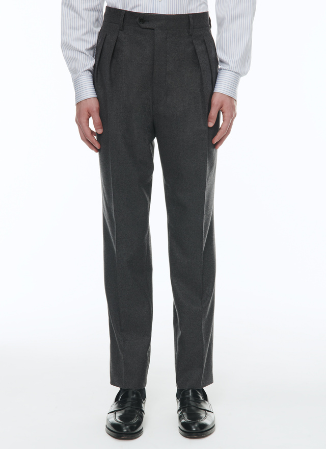 Men's trousers grey stretch wool flannel Fursac - P3CATI-OC55-22
