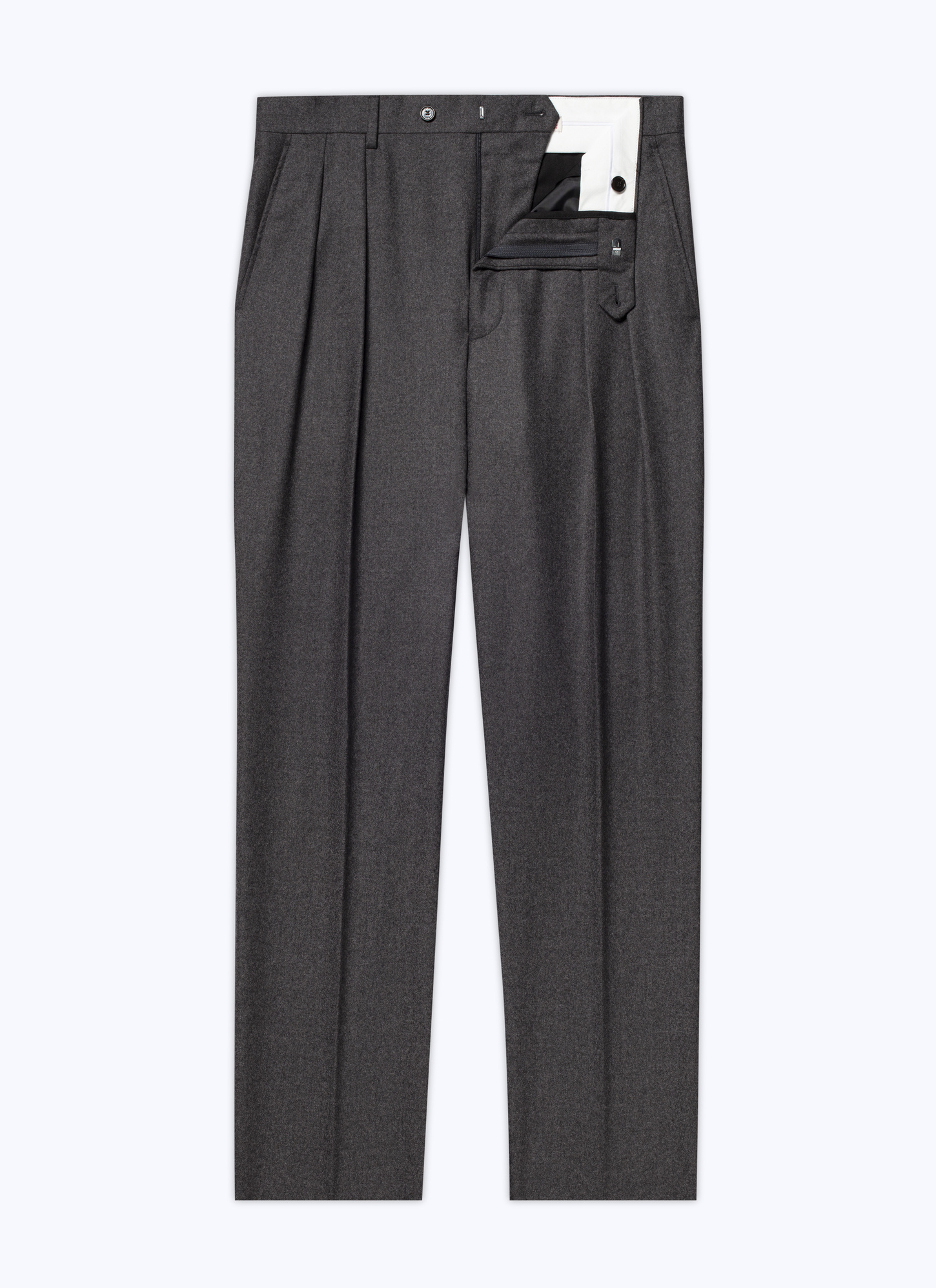 Men's grey stretch wool flannel trousers Fursac - P3CATI-OC55-22