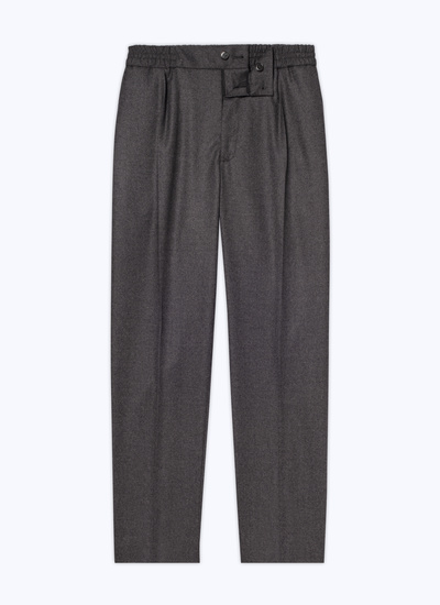 Men's blended virgin wool flannel trousers Fursac - P3CVOK-OC55-22