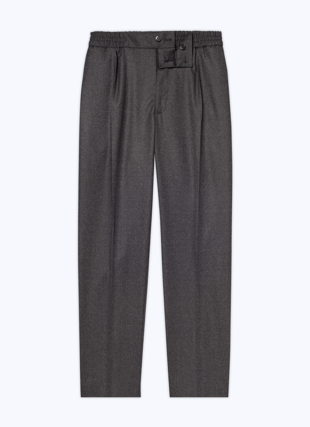 Men's grey blended virgin wool flannel trousers Fursac - P3CVOK-OC55-22