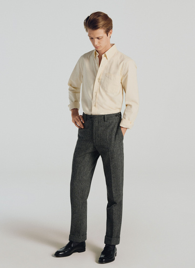 Men's trousers grey virgin wool Fursac - P3TOZO-RP14-29