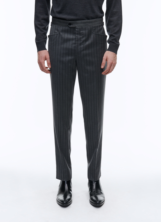 Corleone Black Pinstripe Trousers  Lucianos Suits