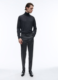 Grey wool serge trousers with stripes - P3VEKO-VP04-24