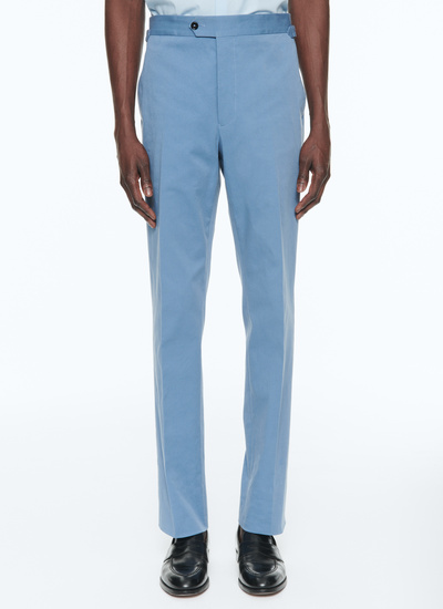 Men's trousers indian blue cotton and elastane gabardine Fursac - 23EP3BXIN-VP14/37