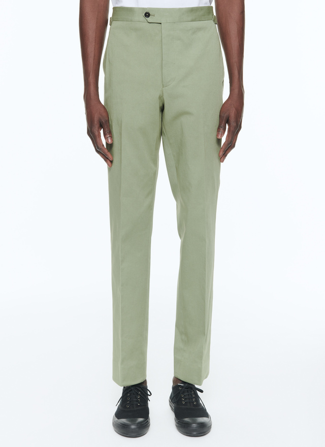 Men's trousers lime green cotton and elastane gabardine Fursac - 23EP3BXIN-VP14/45