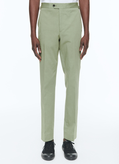 Men's trousers lime green cotton and elastane gabardine Fursac - P3BXIN-VP14-45