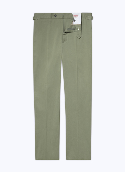 Men's green cotton and elastane gabardine trousers Fursac - P3BXIN-VP14-45