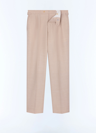 Men's white, ecru main fabric: 100% virgin woolwaistband lining: 58% cotton, 42% polyesterleg lining: 100% polyesterpocket lining: 58% cotton, 42% polyester trousers Fursac - P3GARG-LC17-A003