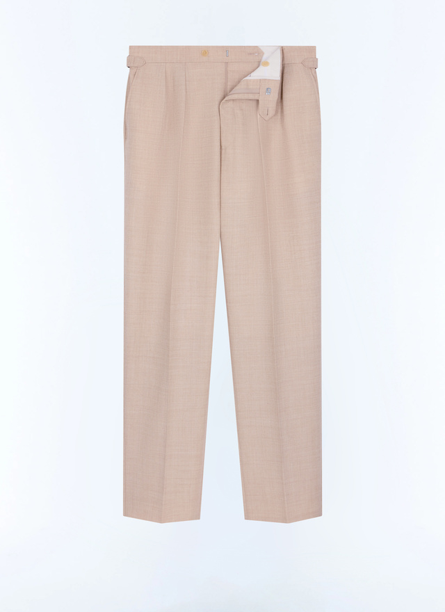 Men's white, ecru main fabric: 100% virgin woolwaistband lining: 58% cotton, 42% polyesterleg lining: 100% polyesterpocket lining: 58% cotton, 42% polyester trousers Fursac - P3GARG-LC17-A003